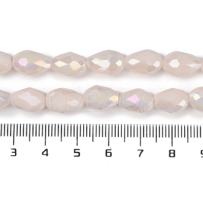 Opaque Solid Color Electroplate Glass Beads Strands X-EGLA-N013-P4mm-B08-1