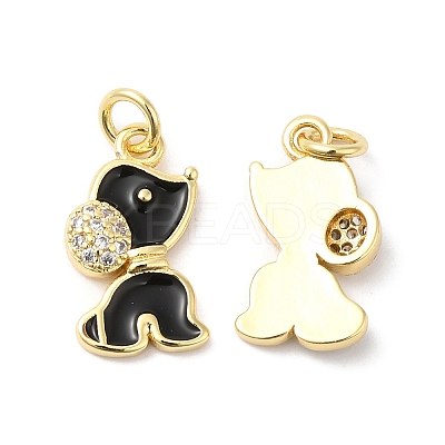 Real 16K Gold Plated Brass Micro Pave Clear Cubic Zirconia Pendants ZIRC-L103-059G-01-1