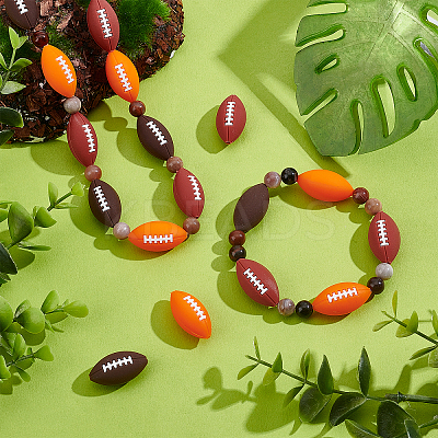 18Pcs 3 Colors Food Grade Eco-Friendly Silicone Focal Beads SIL-DC0001-08-1