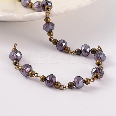 Handmade Glass Beaded Chains for Necklaces Bracelets Making AJEW-JB00187-1