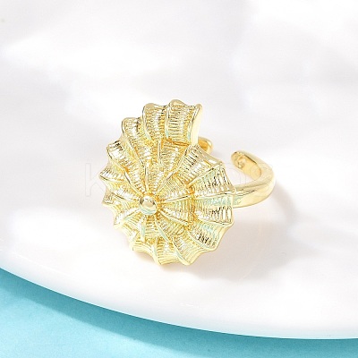 Ocean Theme Brass Cuff Rings RJEW-C135-01G-05-1