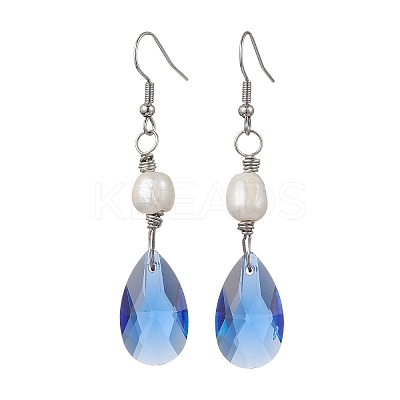 Pearl & Teardrop Glass Jewelry Set SJEW-JS01291-1