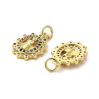 Rack Plating Real 18K Gold Plated Brass Pendants KK-B077-03G-1
