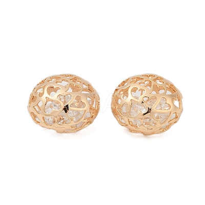 Brass with Clear Cubic Zirconia Pendants KK-G532-24G-1