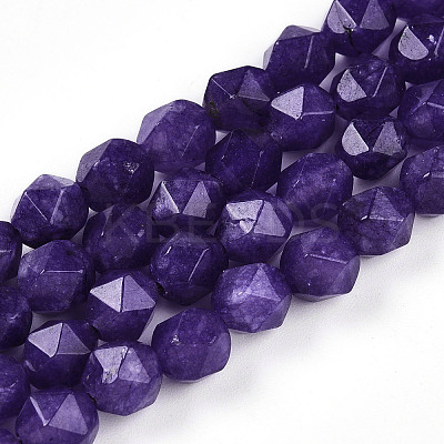 Dyed Natural White Jade Beads Strands G-T139-8mm-46M-1