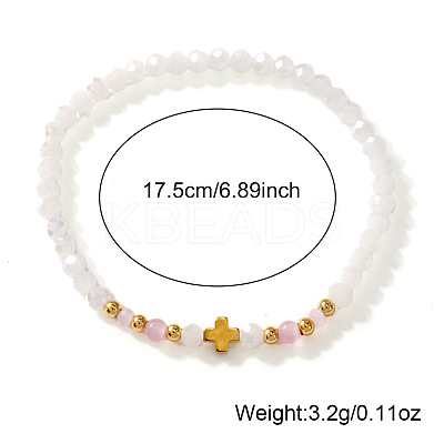 Round Cat Eye & Glass Beaded Stretch Bracelets XO2453-1