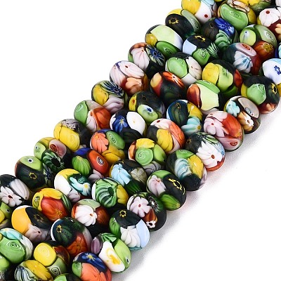 Handmade Millefiori Glass Rondelle Beads LA-N001-04B-1