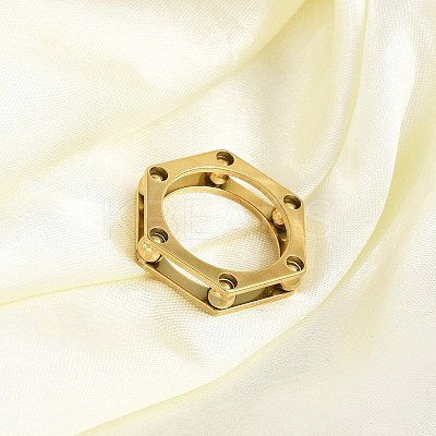Ion Plating(IP) 304 Stainless Steel Finger Ring for Women RJEW-A052-03A-G02-1