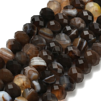 Natural Banded Agate Beads Strands G-Z111-A01-03-1