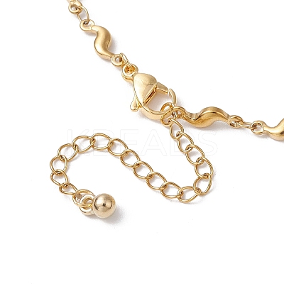 304 Stainless Steel Wave Link Chain Anklets AJEW-AN00641-01-1
