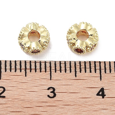Brass Micro Pave Cubic Zirconia Beads KK-C051-32G-01-1