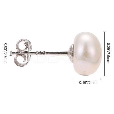 Anti-Tarnish Pearl Ball Stud Earrings LS-EJEW-Q701-01B-1