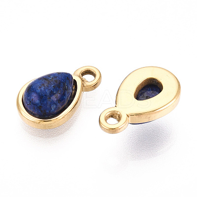 Dyed Natural Lapis Lazuli Teardrop Charms STAS-N109-209B-G-1