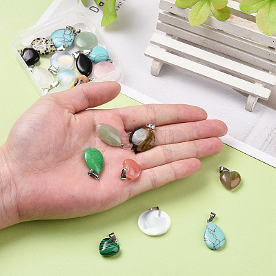 Natural/Synthetic Gemstone Pendants G-PH0034-22P-1