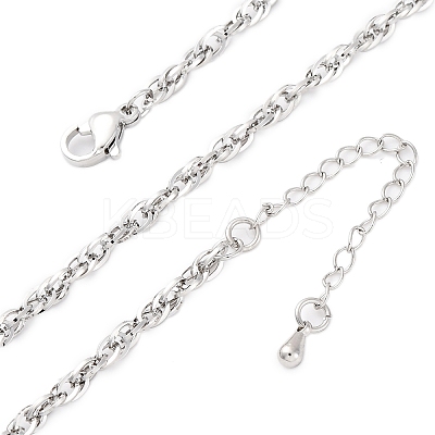 Brass Rope Chains Necklaces for Women NJEW-D302-62P-1