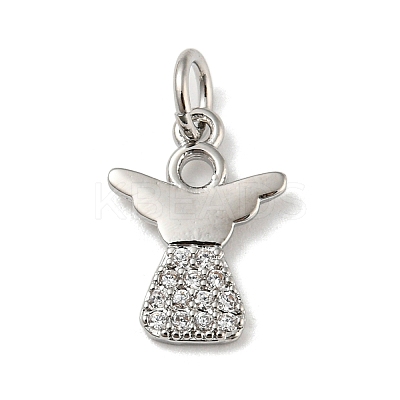 Rack Plating Brass Micro Pave Cubic Zirconia Pendants KK-A200-12P-1