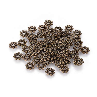 Tibetan Style Daisy Spacer Beads TIBEB-S039-048AB-NR-1