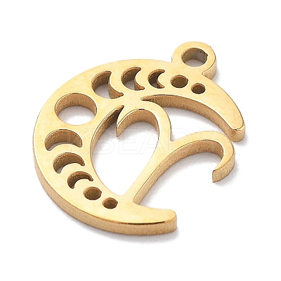 Real 18K Gold Plated 304 Stainless Steel Pendants STAS-R003-02G-06-1