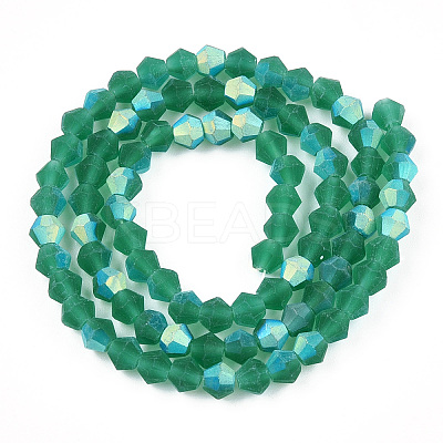 Imitate Austrian Crystal Bicone Frosted Glass Beads Strands EGLA-A039-T6mm-MB10-1