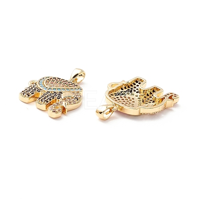 Brass Micro Pave Colorful Cubic Zirconia Pendants X-ZIRC-Z019-14G-NR-1