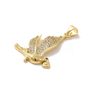 Rack Plating Brass Micro Pave Clear Cubic Zirconia Pendants KK-C047-20C-G-1