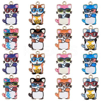 40Pcs 8 Colors Zinc Alloy Pendants FIND-CJ0001-73-1