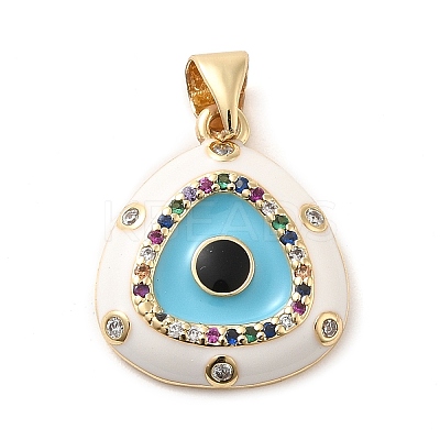 Real 18K Gold Plated Brass Clear Cubic Zirconia Pendants KK-A198-10G-01-1