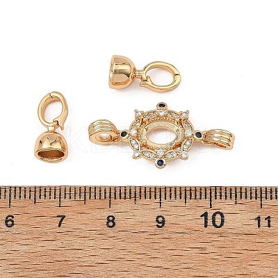 SHEGRACE Flower Brass Micro Pave Clear Cubic Zirconia Fold Over Clasps XGRQ58041-783G-1-1