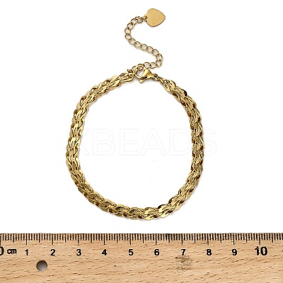 304 Stainless Steel Link Bracelets for Women LS-BJEW-Q040-03G-1
