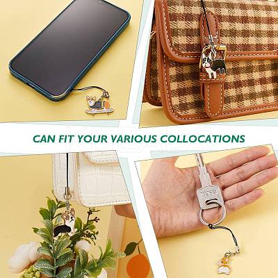 Alloy Enamel Mobile Strap HJEW-SW00023-02-1