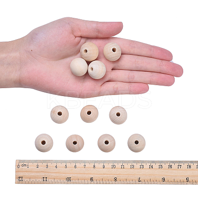 Natural Unfinished Wood Beads WOOD-Q008-20mm-LF-1