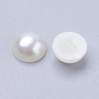 Half Round Domed Imitated Pearl Acrylic Cabochons OACR-H001-6-1