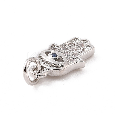 Brass Micro Pave Cubic Zirconia Charms KK-C012-47P-1