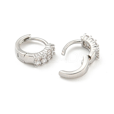 Rack Plating Brass Micro Pave Clear Cubic Zirconia Hoop Earring EJEW-C102-16P-1