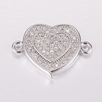 Brass Micro Pave Cubic Zirconia Links ZIRC-E150-07-1