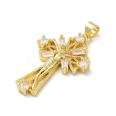 Brass Micro Pave Clear Cubic Zirconia Pendants KK-A212-11G-G-1