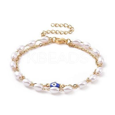 PVD Vacuum Plating 304 Stainless Steel Multi-strand Bracelets BJEW-E054-01G-E-1