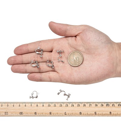 Brass Screw On Clip-on Earring Dangling Charms Pendants Setting Findings LS-KK-M019-01P-1