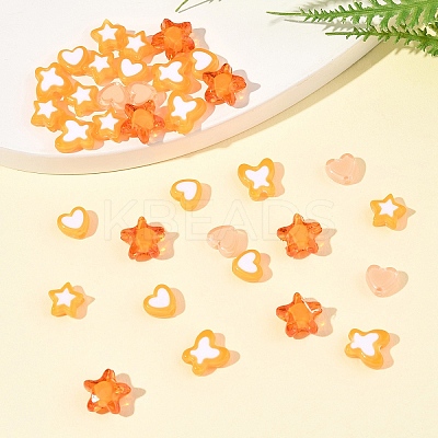 200Pcs 5 Styles Transparent Acrylic Beads TACR-FS0001-54C-1
