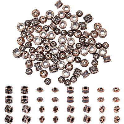 200Pcs 4 Style Tibetan Style Alloy Beads FIND-DC0002-74-1