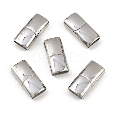 Tarnish Resistant Smooth 304 Stainless Steel Magnetic Clasps with Glue-in Ends LS-STAS-E055-10-1