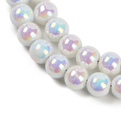 Baking Paint Electroplate Glass Beads Strands X-GLAA-G120-01A-1