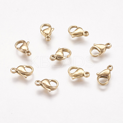 Ion Plating(IP) 304 Stainless Steel Lobster Claw Clasps STAS-P185-11-G-1