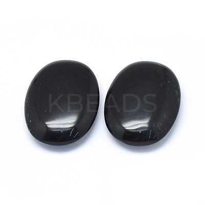 Natural Obsidian Oval Palm Stone G-P415-53-1