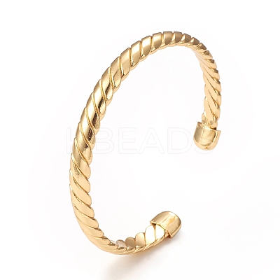 Rack Plating Brass Cuff Bangles for Women Men BJEW-E071-05G-1