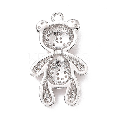 Eco-friendly Brass Micro Pave Clear Cubic Zirconia Pendants KK-D079-02P-1