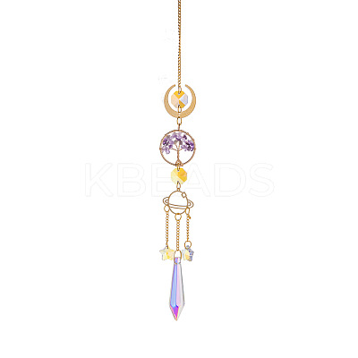 Glass Cone Hanging Suncatcher Prism Ornament PW-WG88031-05-1