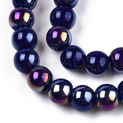 Electroplate Opaque Glass Beads Strands X-GLAA-T032-P6mm-AB03-1