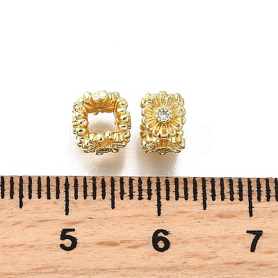 Brass Micro Pave Cubic Zirconia Beads KK-C106-25A-G-1