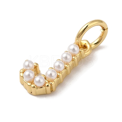 Rack Plating Brass with ABS Plastic Imitation Pearl Charms KK-B092-30J-G-1